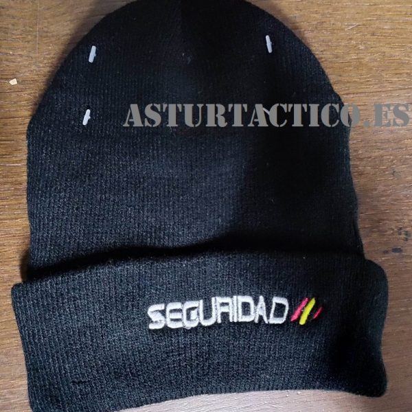 GORRO DE PUNTO TERMICO PARA EL FRIO 'SEGURIDAD' CON BANDERA