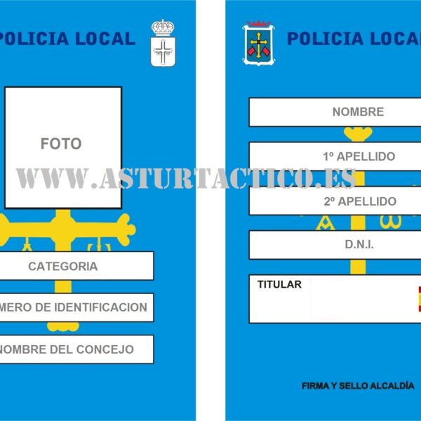 NUEVO CARNET POLICIA LOCAL ASTURIAS