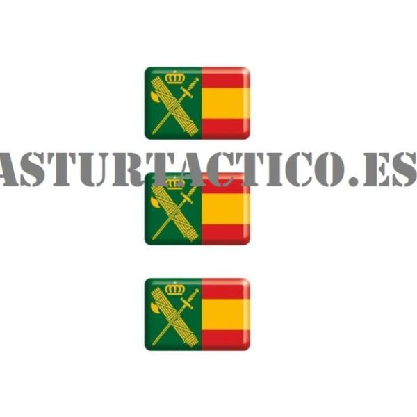PEGATINA DE GOTA DE RESINA GUARDIA CIVIL Y ESPAÑA 1,5cm x 1cm  (PACK DE 3)