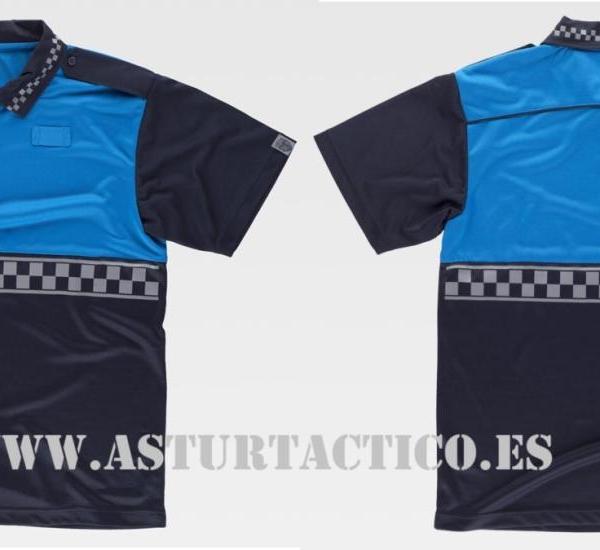 POLO BICOLOR CON DAMERO , UNIFORMIDAD POLICIAL