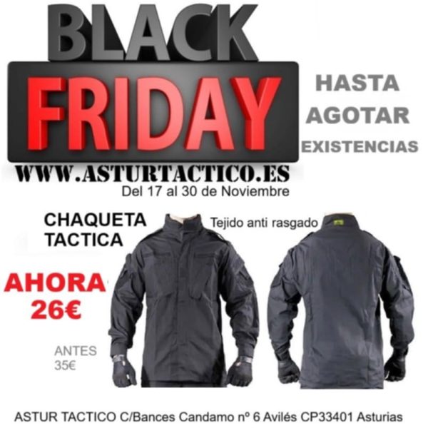 BLACK FRIDAY CHAQUETA TACTICA MILITAR NEGRO